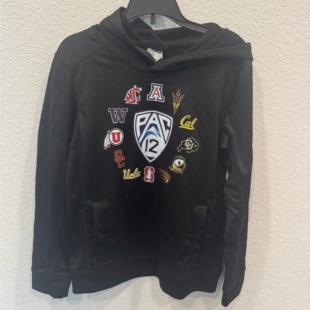 PAC 12 Conference Hoodie Youth Sz Medium Black Football NCAA Logo Brand New